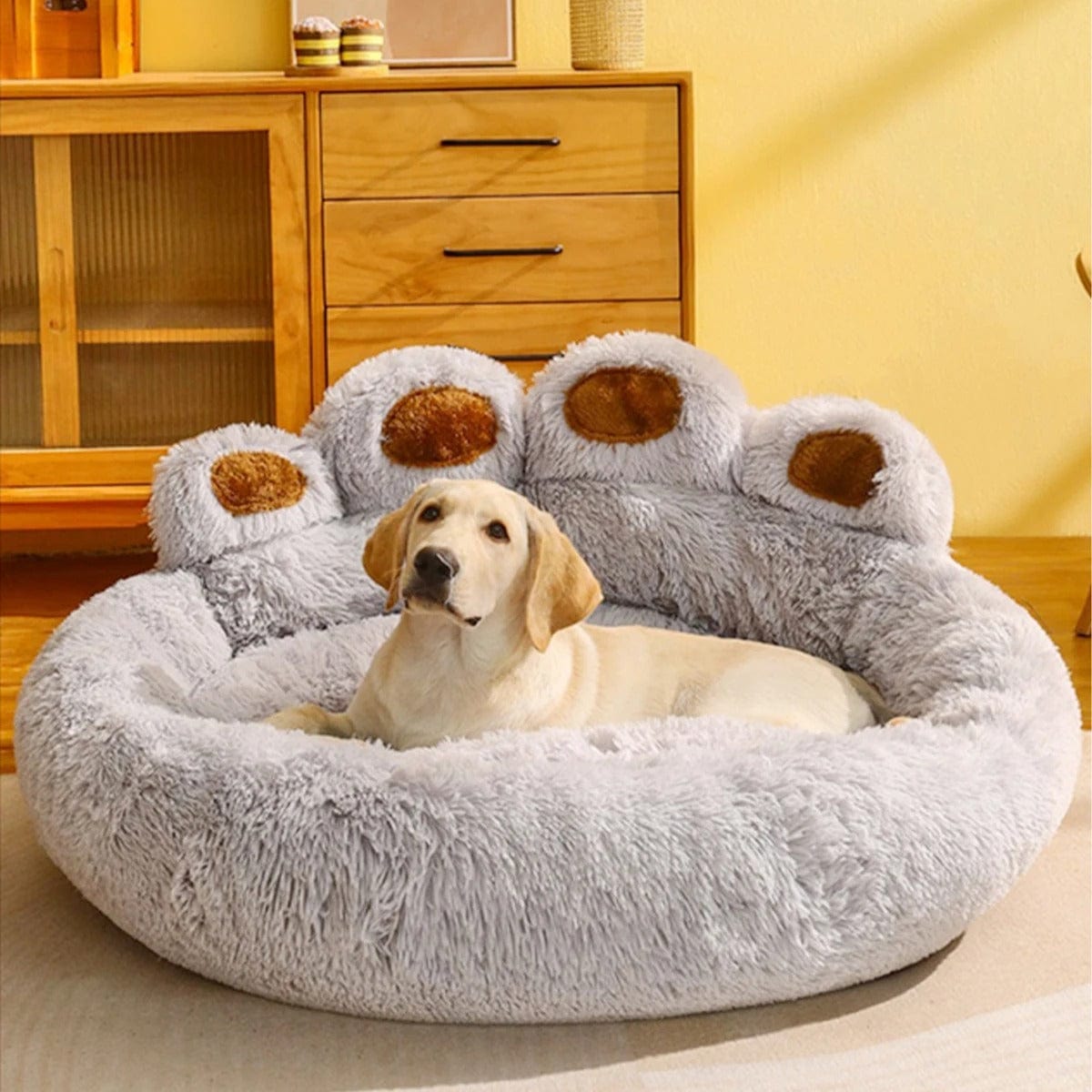 Vordila Plushy Gray Dog Bed